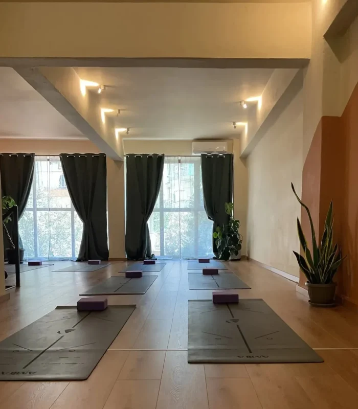 Studio Yuj Yoga Center Yoga Room with Blocks North Angle 5 Kato Toumpa Thessaloniki